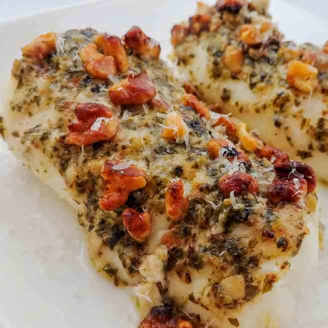 Pesto Walnut Fish Fillets