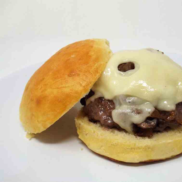 Mushroom Onion Swiss Burgers