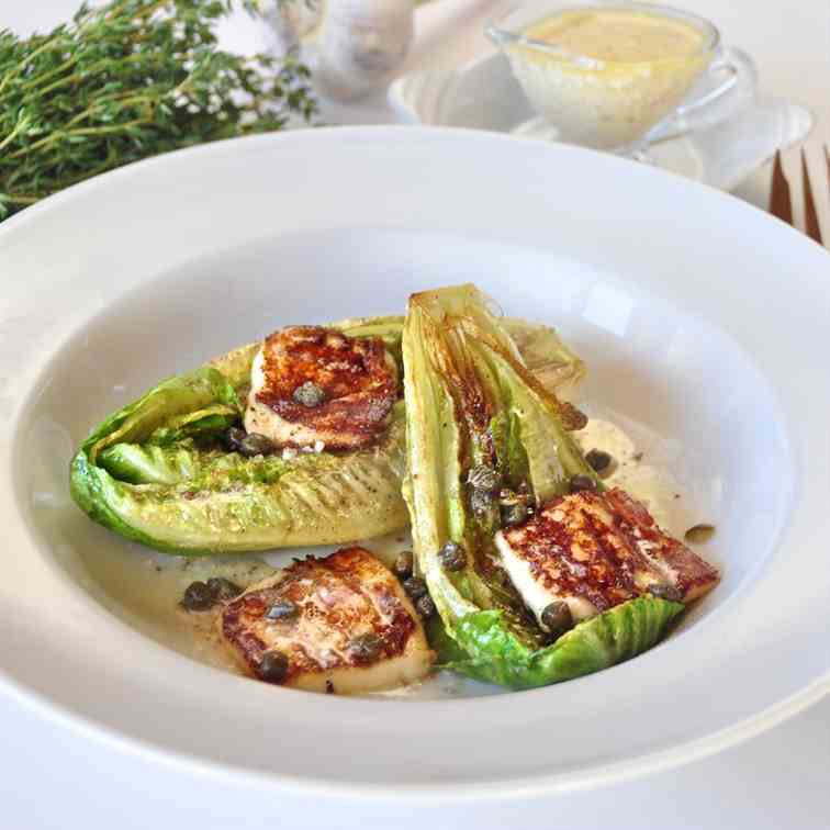 Grilled romaine and queso fresco