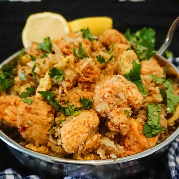 Masala chicken cauliflower rice