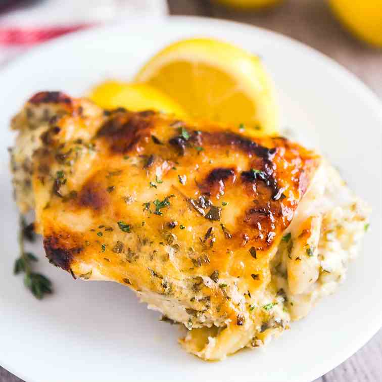 Greek Yogurt Roasted Chicken Thighs