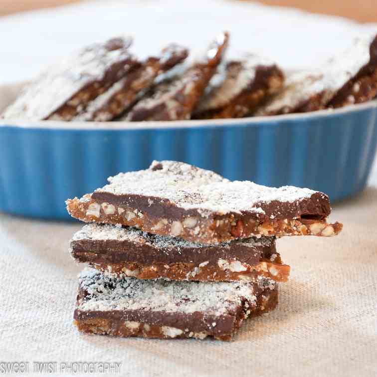 Chocolate Pecan Almond Toffee