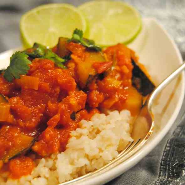 Simple courgette curry