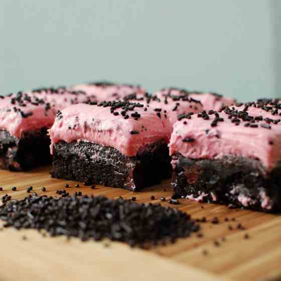 Raspberry Frosted Brownies