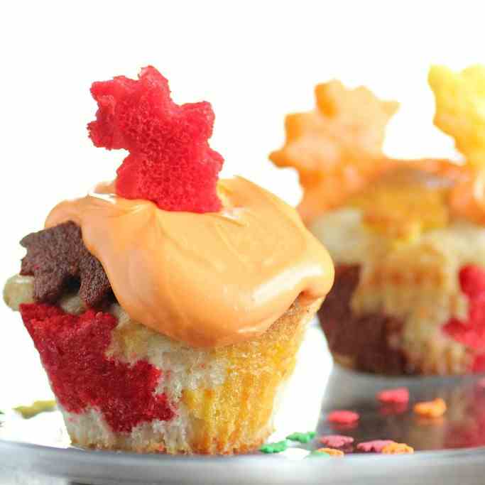 Fall leaves cupcakes