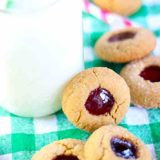 PB-J Thumbprint Cookies