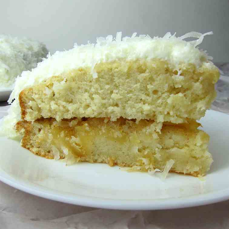 Coconut Cake with Pineapple Filling