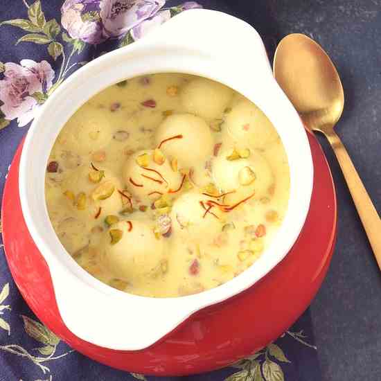 Saffron Almond Rasmalai