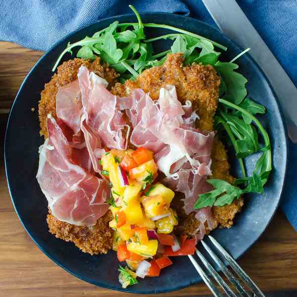 Crispy Pork Cutlets and Peach Salsa