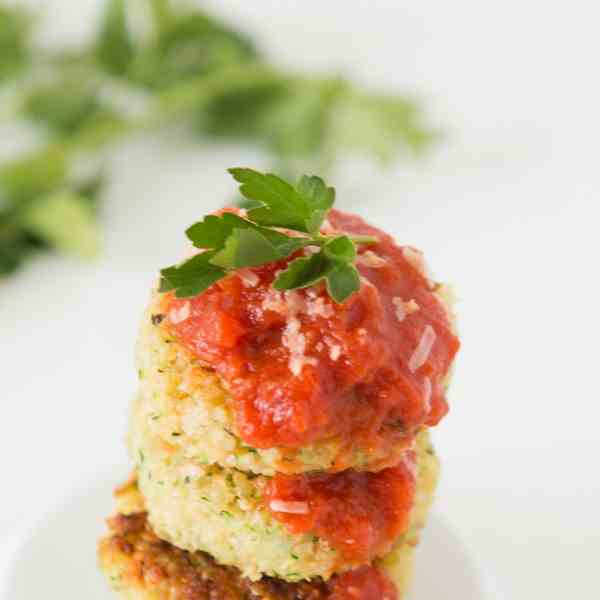 Quinoa Zucchini Parmesan Fritters