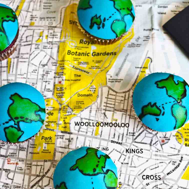World Traveller Map Cupcakes