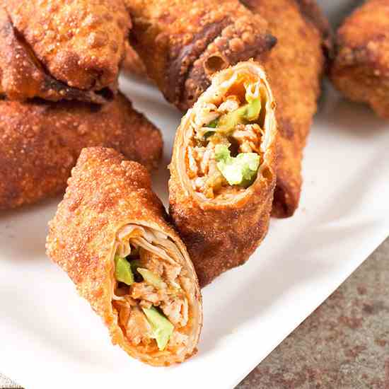 Avocado Egg Rolls with BBQ Chicken