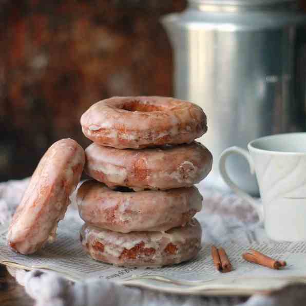 Glazed Cinnamon Cake Donuts