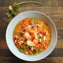 Spicy Coconut Risotto w/ Lime Shrimp