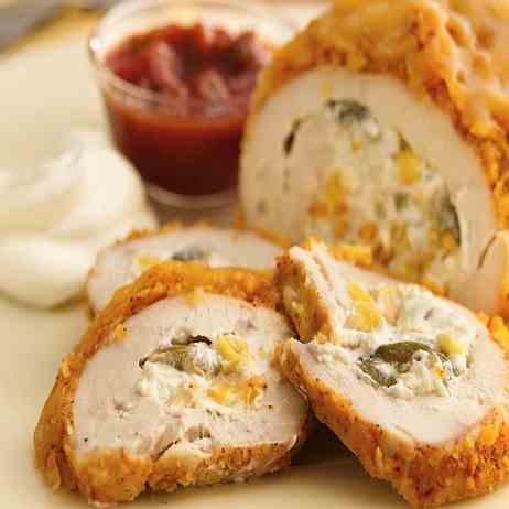 Snacks -Cheese Stuffed Chicken Roll Ups-