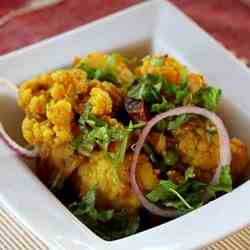 Alu Gobi-Curried Potatoes and Cauliflower