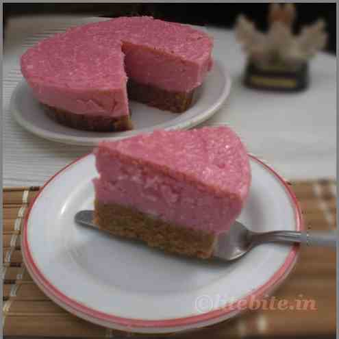 Eggless and no Cream Cottage Cheese Cake