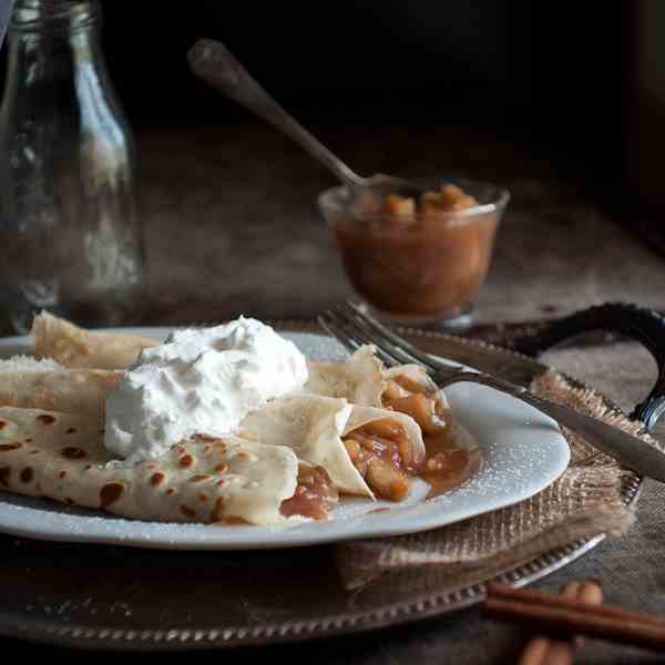 Brandy Apple Pie Crepes