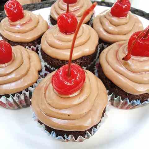 Sour Cream Fudge Cupcakes