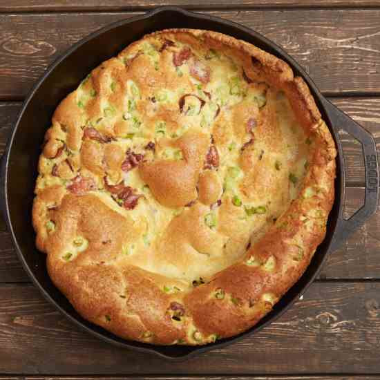 Dutch Baby with Bacon and Green Onions