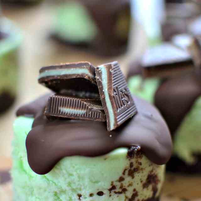 Andes Mint Mini Cheesecakes