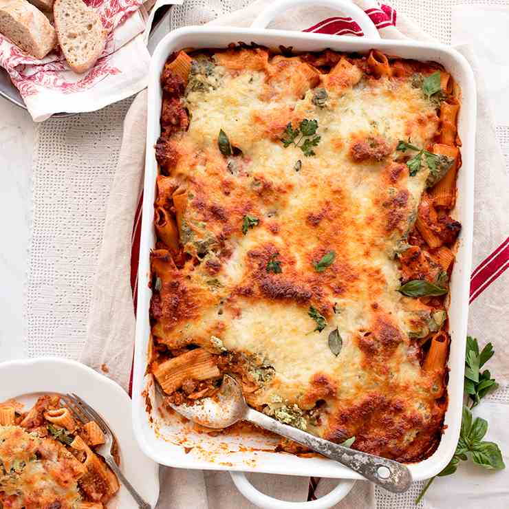 Baked Rigatoni with Herbed Ricotta