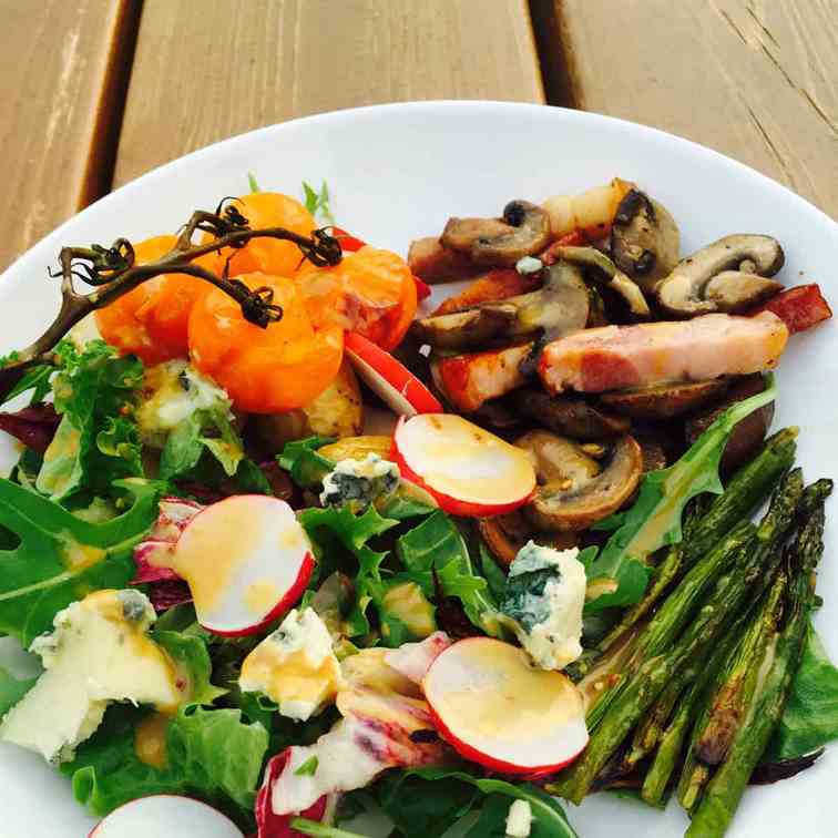 Potato and roast asparagus salad