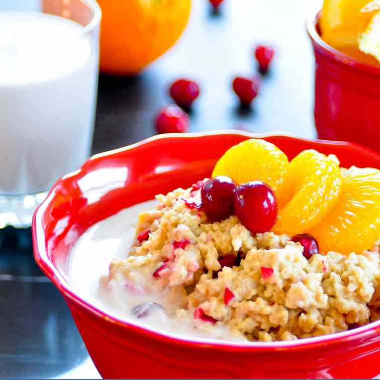 Cranberry Orange Oatmeal in a Crockpot