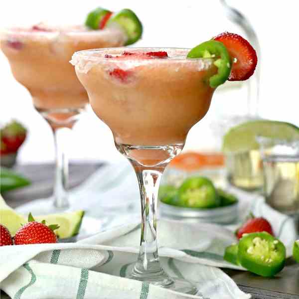 Skinny Strawberry Jalapeno Margarita