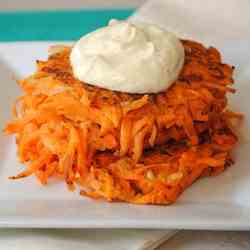 Sweet Potato Cakes w/ Yogurt