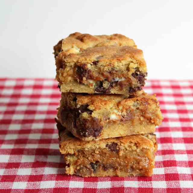 Triple Choc Caramel Cookie Bars