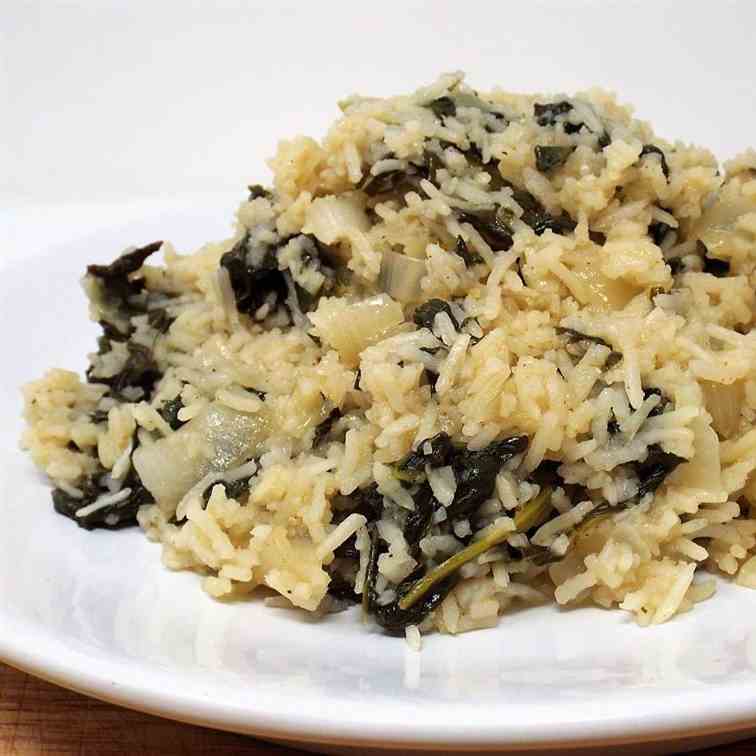 Spanakorizo (Greek Spinach Rice)