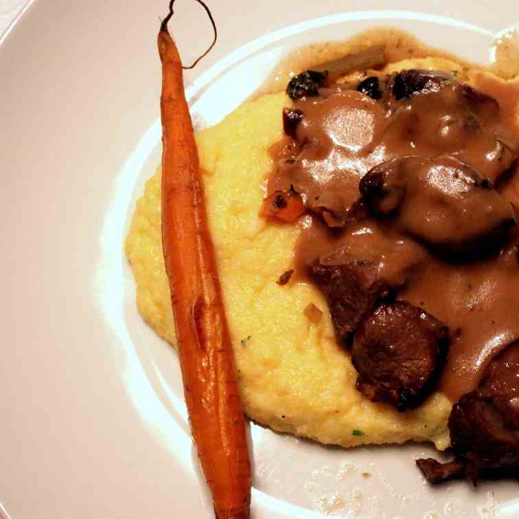 Lamb Stew on Polenta