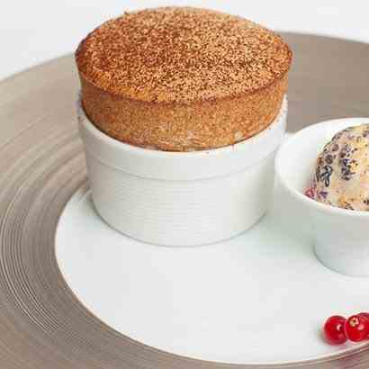 Dark chocolate soufflé