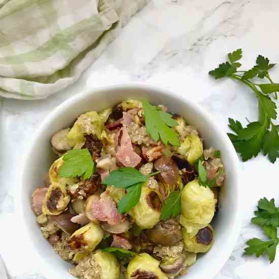 Oven Roasted Brussels Sprouts with Bacon