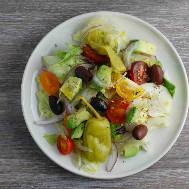 Vegan Avocado Greek Salad for the Gods