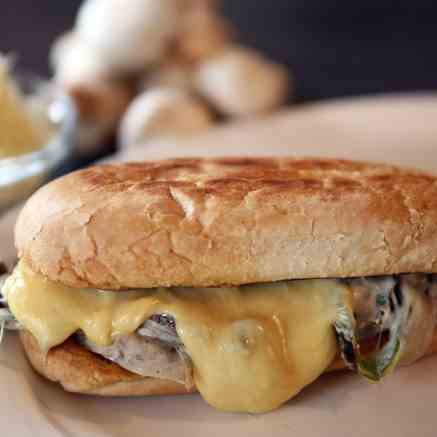 Spicy Mushroom Torta with Queso Quesadilla