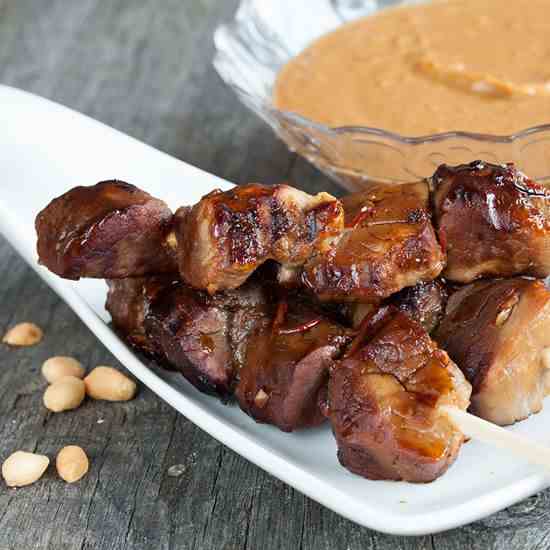 Grilled pork tenderloin satay