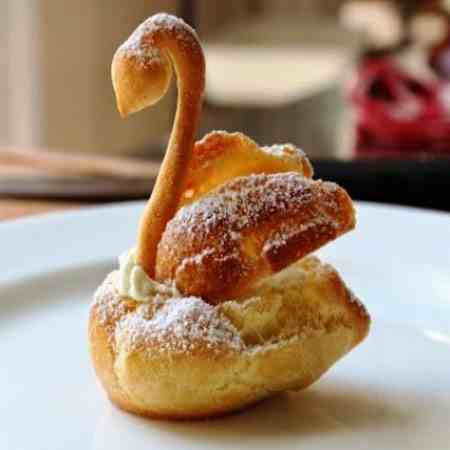 Chocolate Cream Puff Swans