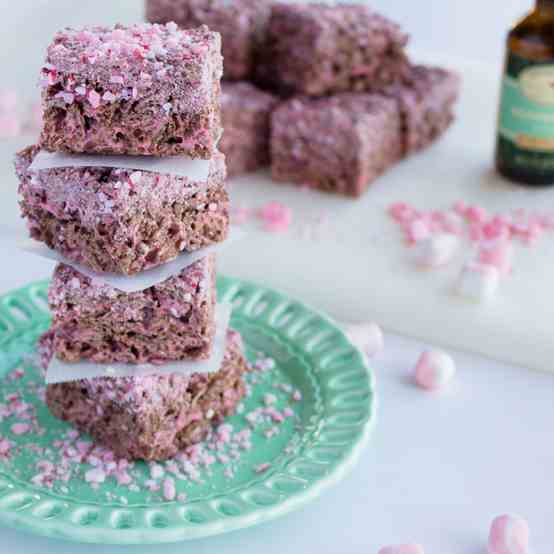 chocolate peppermint rice krispie treats