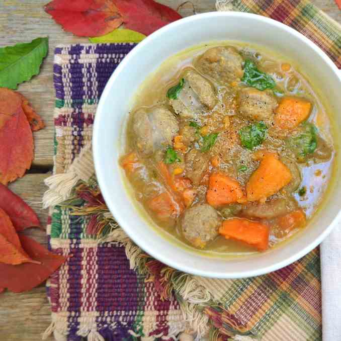 Sausage, Sweet Potato - Apple Stew 