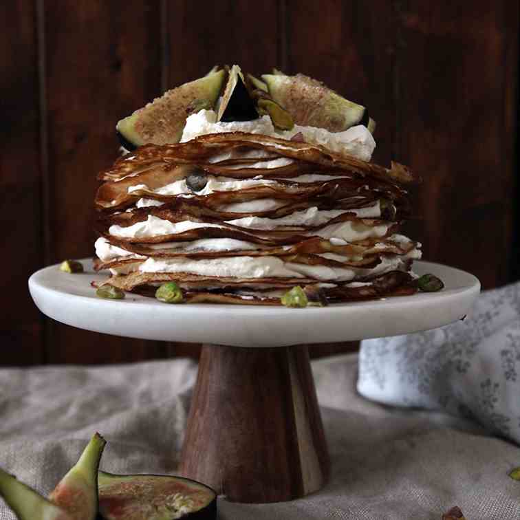 Fig - Mascarpone Crepe Cake