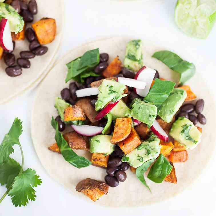 Sweet Potato Tacos with Avocado Salsa