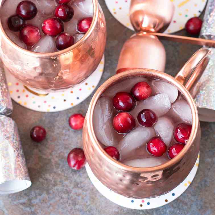  Cranberry Pomegranate Champagne Mule