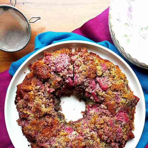 Lemon raspberry poppy cake