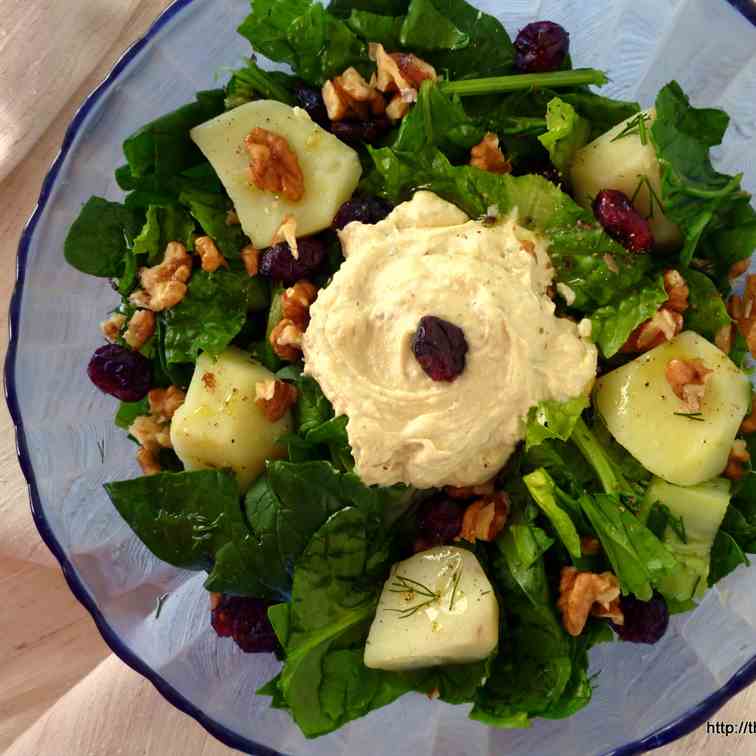 Spinach cranberry salad mizithra mousse