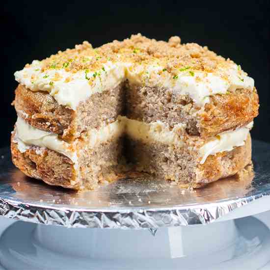 Hummingbird Cake With Sweet Pecan Dust