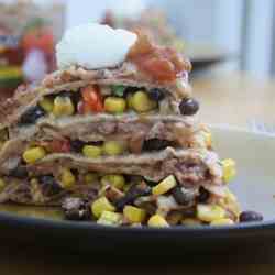 7-Layer Three Bean Tortilla Pie