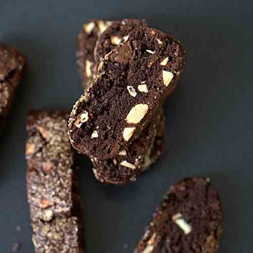 Chocolate Almond Olive Oil Biscotti