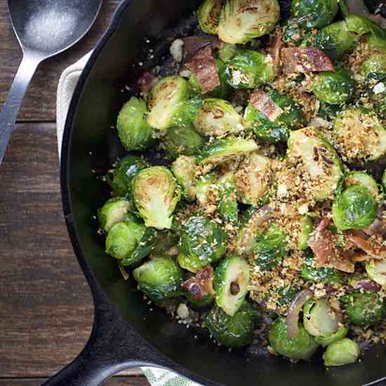 Sautéed Brussels Sprouts with Bacon